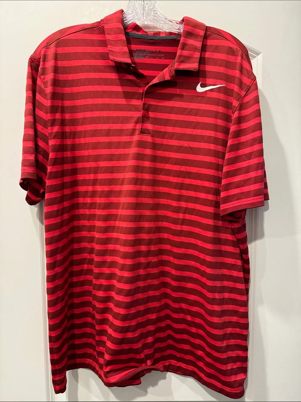 Nike Golf - Men’s Red and Dark Red Striped Polo